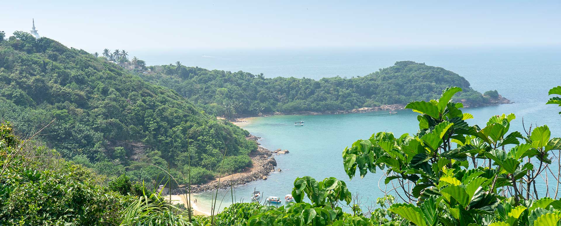 A beautiful view of the Galle coast from the Rumassala hill